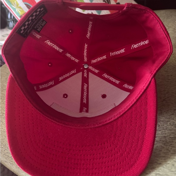 Fasthouse red SnapBack hat - Picture 3 of 5
